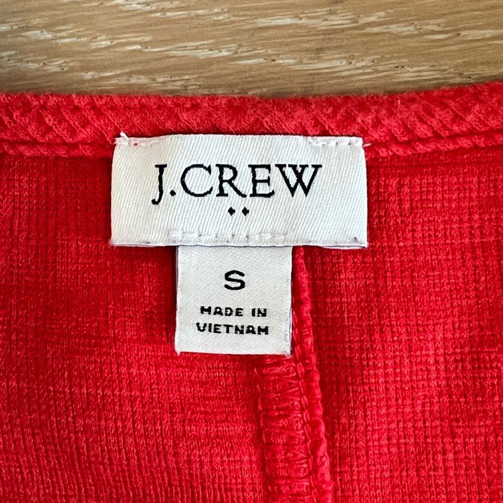 J. Crew Red Tie-Front Top
